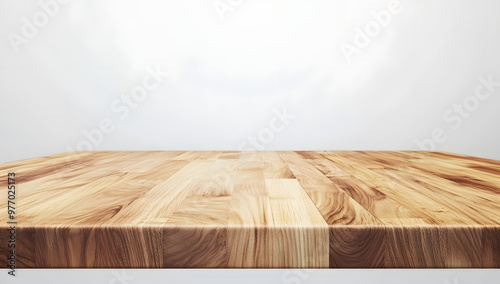 Wooden Tabletop with White Background - Product Display