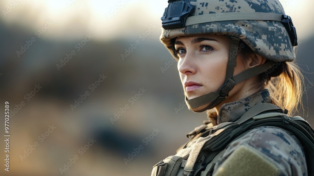 Woman Soldier in Uniform Woman Soldier in Uniform
