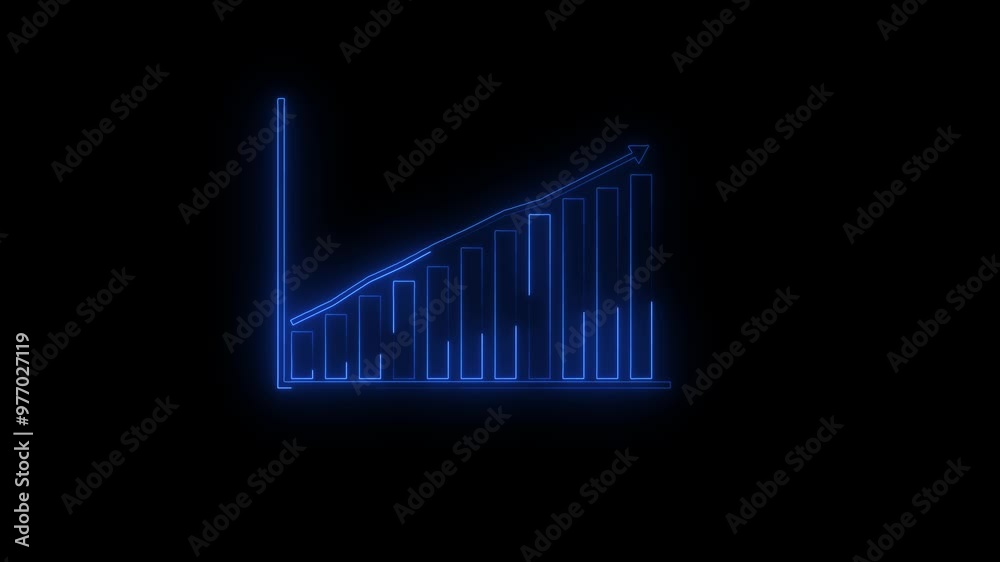 Business graphs neon animation. Animation of graphs, statistics and financial data processing. Business graphs neon animation. Animation of graphs, statistics and financial data processing.