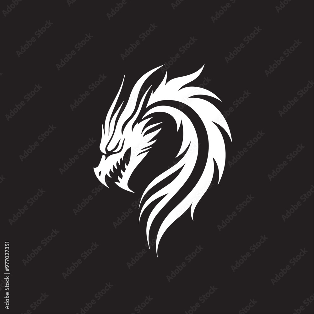 Obraz premium Dragon in cartoon, doodle style . Image for t-shirt, web, mobile apps and ui. Isolated 2d vector illustration in logo, icon, sketch style, Eps 10, black and white. AI Generative