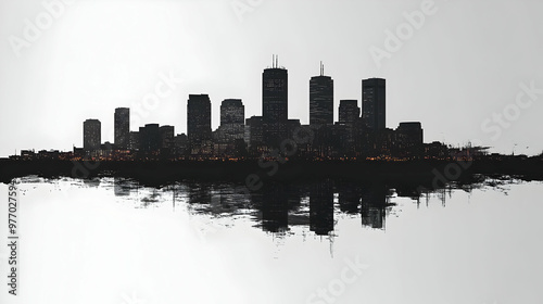 Silhouette of a city skylin...