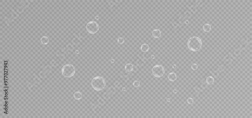 Realistic soap bubbles.Flying bubbles on a transparent background.	