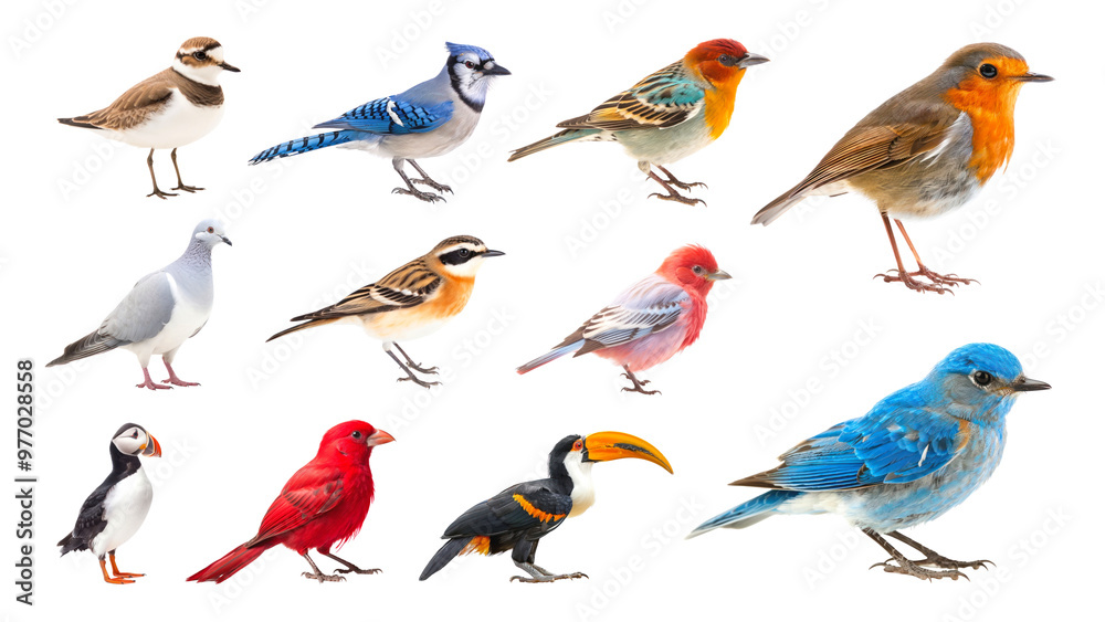Fototapeta premium PNG bird design element set, transparent background