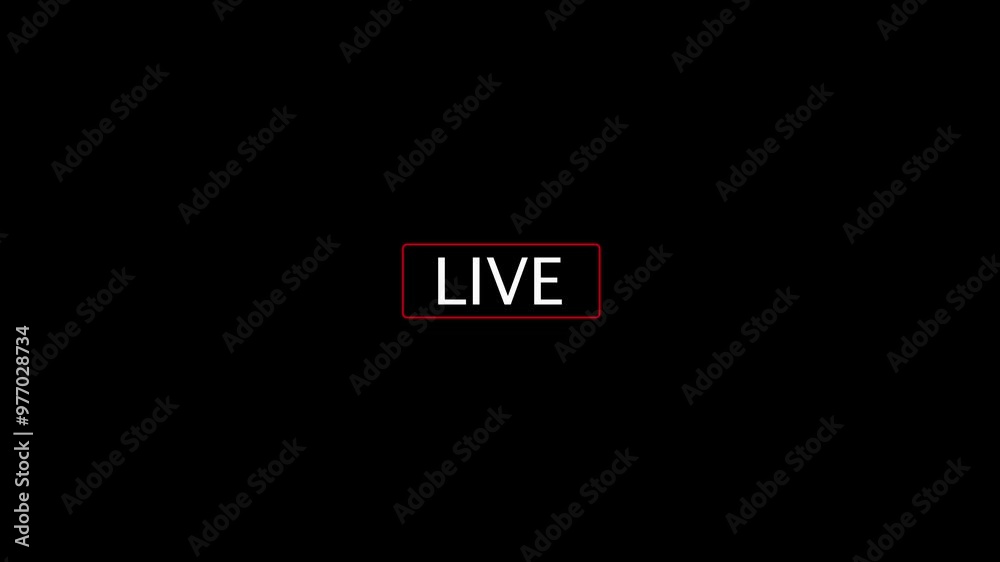 Glowing neon live text animation. Animated of Live Streaming Broadcasting Icon. Glowing neon live text animation. Animated of Live Streaming Broadcasting Icon.