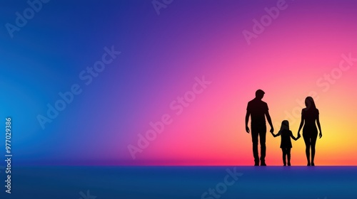 Wallpaper Mural Family Silhouette at Sunset with Hope and Love for Togetherness Concept Torontodigital.ca