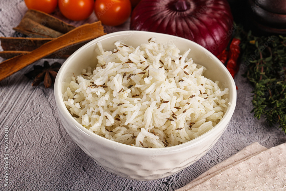 Indian cuisine jeera basmati rice
