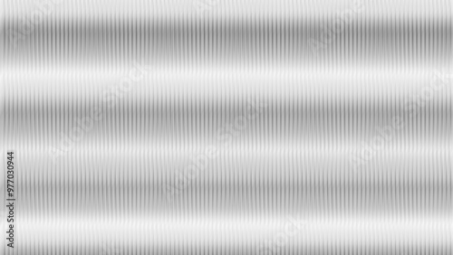 White ribbed glass texture background. Soft grey frosted acrylic reeded wavy surface. The glassy background design creates a delicate, airy feel—a vector illustration. Fluted door window close-up. 