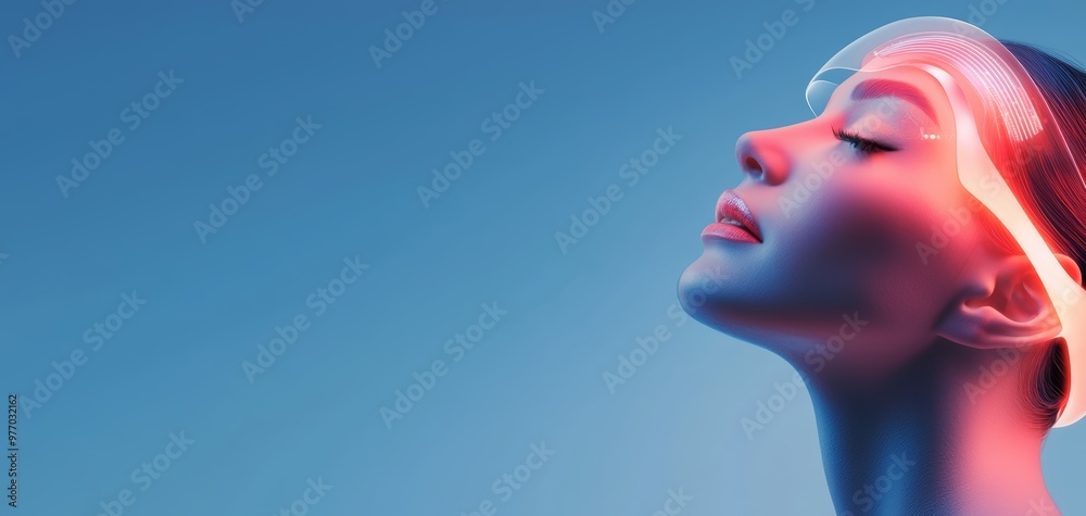 A wearable device providing real-time mental health support through AI-based emotional analysis, representing the future of personal health A wearable device providing real-time mental health support through AI-based emotional analysis, representing the future of personal health