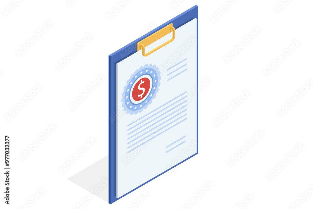 Isometric Certificate template icon retro design Isometric Certificate template icon retro design