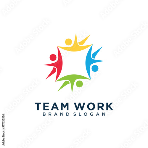 Free Download Team work icon vector logo design with creative unique concept Premium Vector - GFXLoad