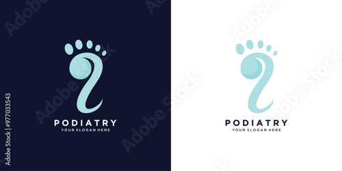 Podiatry icon vector logo design with creative unique fresh concept Premium Vector