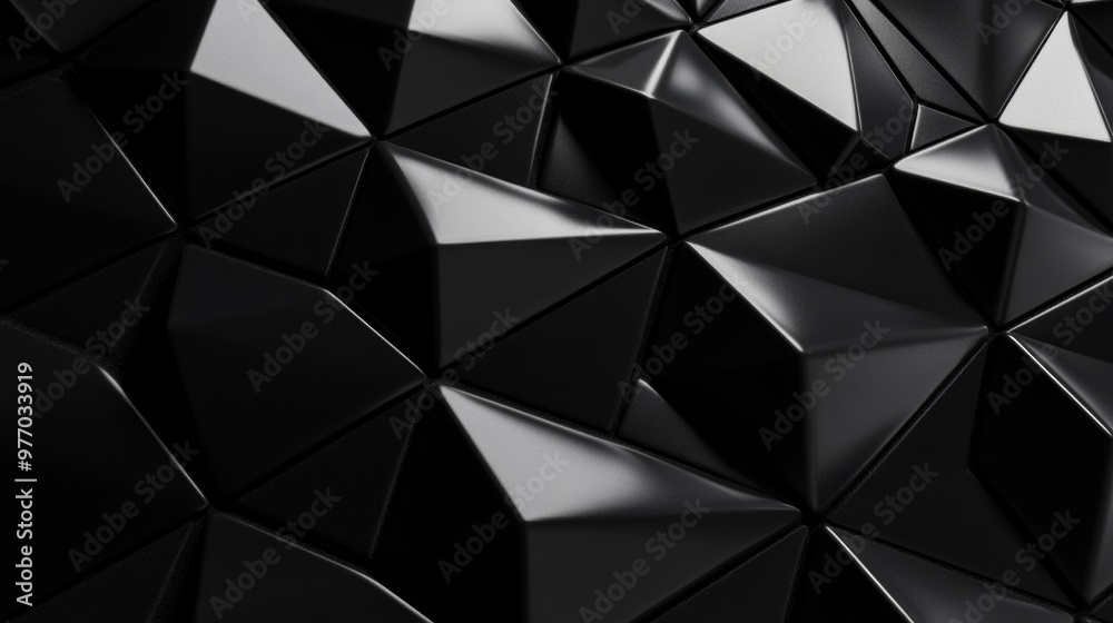 3D Wallpaper with triangular, concrete blocks on polished, futuristic wall background.