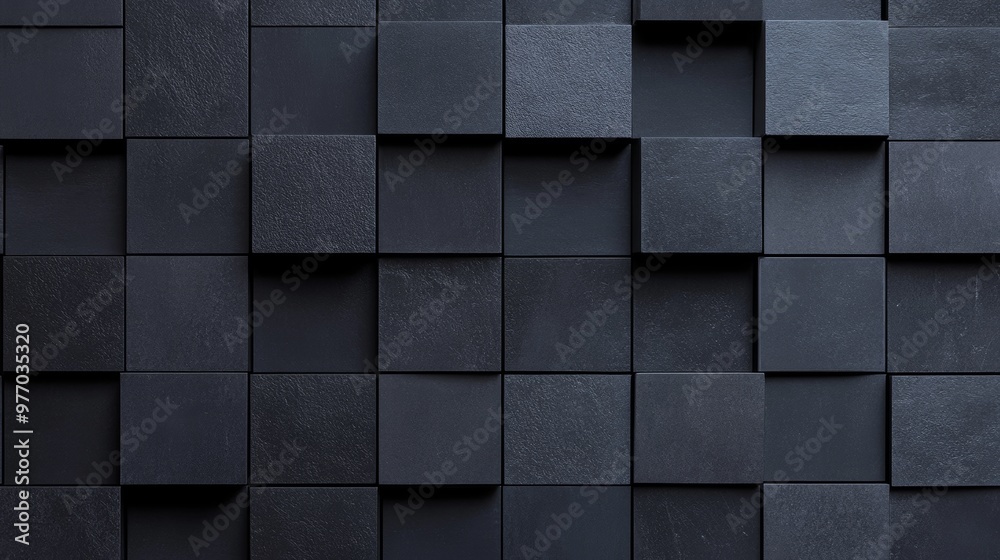 Decorative concrete wall background with tiles. Retro wallpaper with square blocks in 3D. Decorative concrete wall background with tiles. Retro wallpaper with square blocks in 3D.
