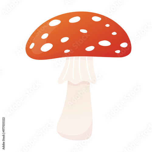 Canvastavla Fly agaric cartoon illustration