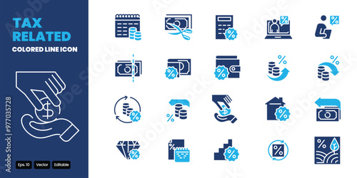 tax related colored icon vector design good for web and mobile app