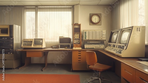 a computer room in the 1950s.