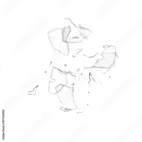 broken glass on transparent background
