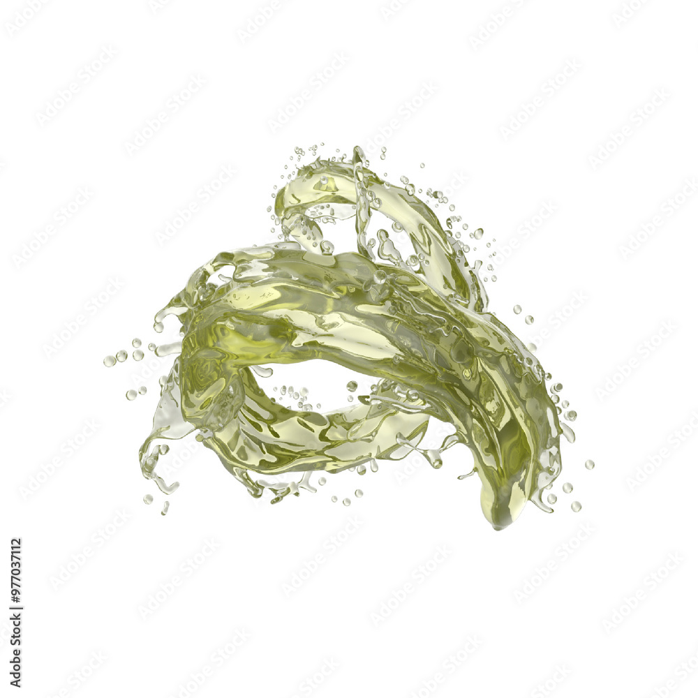Obraz premium olive oil, green oil splash on transparent background