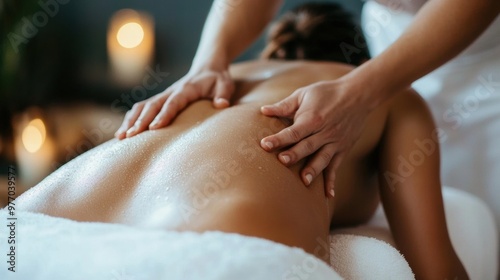 Wallpaper Mural A woman getting a back massage in the spa, AI Torontodigital.ca