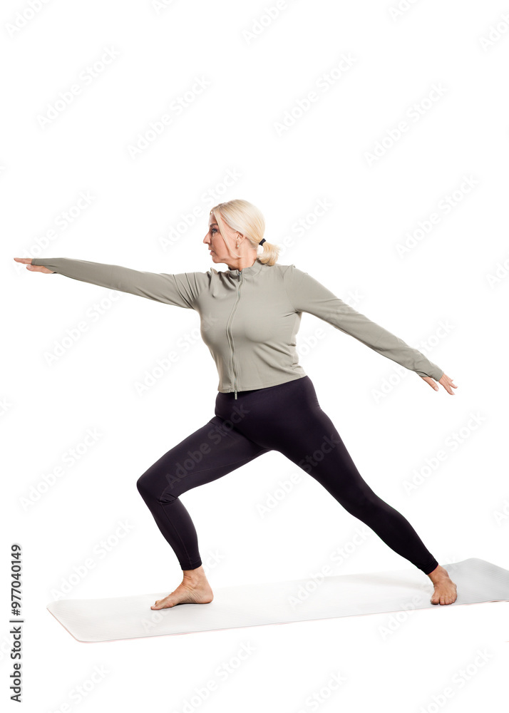 Fototapeta premium Woman Practicing Yoga: Flexibility and Balance for an Active Lifestyle