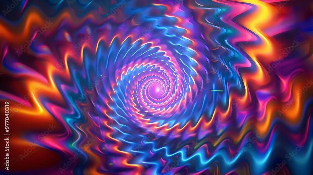 Vibrant Wavy Spiral with Neon Colors Vibrant Wavy Spiral with Neon Colors