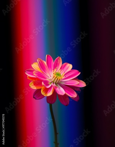 pink gerber daisy on black
Colorful rainbow flower blossom. Motion illusion.

