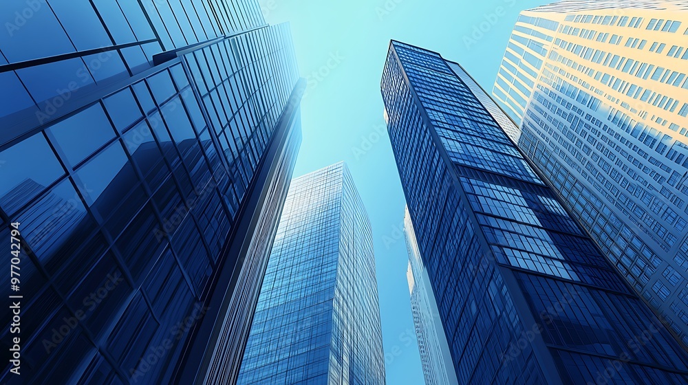 custom made wallpaper toronto digitalModern Architecture - Blue Glass Towers