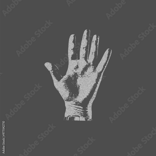 Gray palm with photocopy effect.
