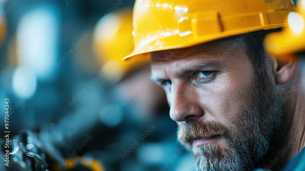 Several industrial workers wearing yellow helmets are engaged in their tasks, emphasizing the crucial aspects of workplace safety, collaboration, and focused effort in an industrial setting. Several industrial workers wearing yellow helmets are engaged in their tasks, emphasizing the crucial aspects of workplace safety, collaboration, and focused effort in an industrial setting.