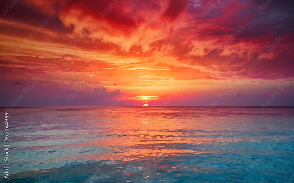 Generative-AI, Breathtaking Sunset Over a Vibrant Ocean with a Silhouetted Sailing Ship and Birds Soaring Generative-AI, Breathtaking Sunset Over a Vibrant Ocean with a Silhouetted Sailing Ship and Birds Soaring