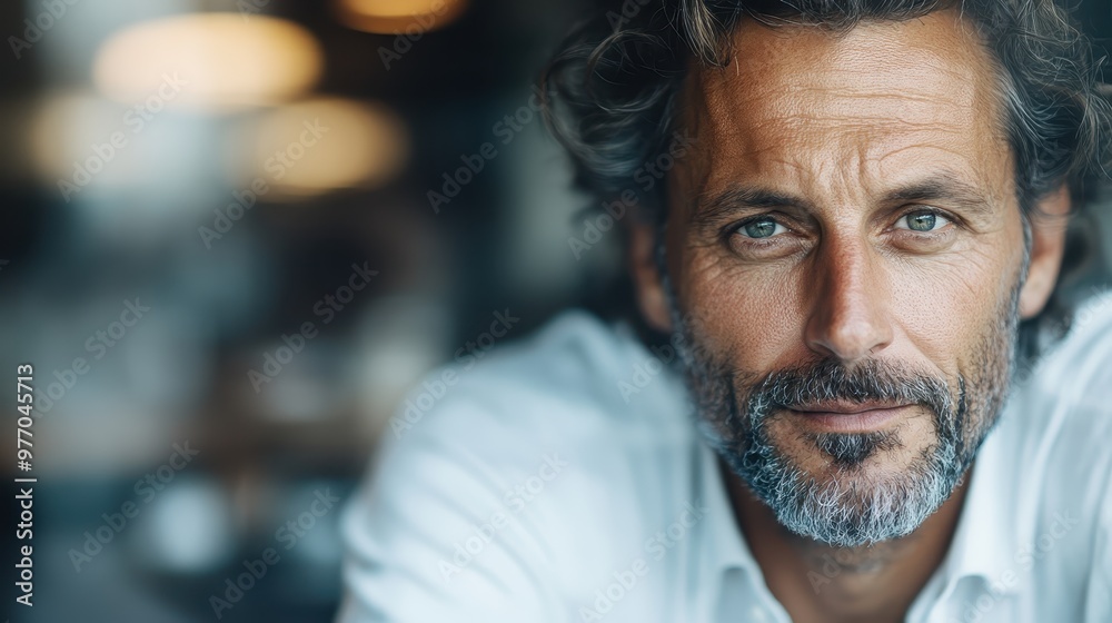 A middle-aged man with a salt-and-pepper beard gazes intently into the distance, his thoughtful expression reflecting deep introspection, wisdom, and confidence. A middle-aged man with a salt-and-pepper beard gazes intently into the distance, his thoughtful expression reflecting deep introspection, wisdom, and confidence.