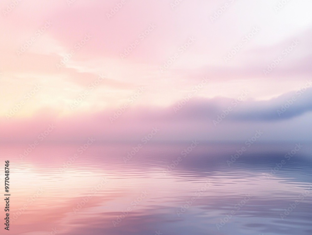 Fototapeta premium Serene Lakeside Sunset Reflection Calming Nature Landscape at Dusk