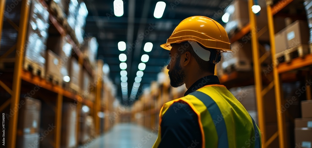 An autonomous robot working alongside humans in a warehouse, showcasing collaborative robotics in the future of logistics An autonomous robot working alongside humans in a warehouse, showcasing collaborative robotics in the future of logistics