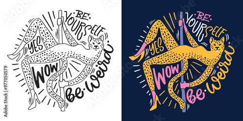 Funny trendy printable hand drawn doodle lettering quote . Lettering for t-shirt design, mug print, bag print, clothes fashion. 100% hand drawn vector image.