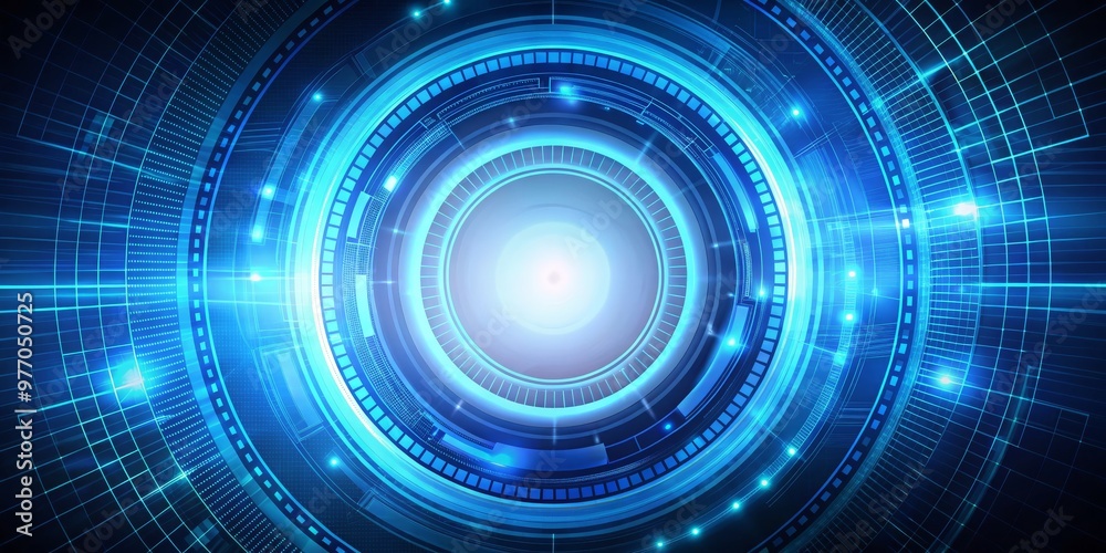 Abstract Blue Digital Interface with Circular Grid, Digital Art, Futuristic Technology, Technology, Abstract, Interface Abstract Blue Digital Interface with Circular Grid, Digital Art, Futuristic Technology, Technology, Abstract, Interface