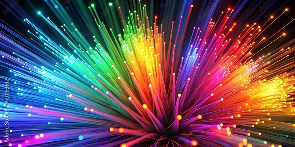 Rainbow Fiber Optic Burst, Fiber Optic, Abstract, Light , fiber optics, abstract, light