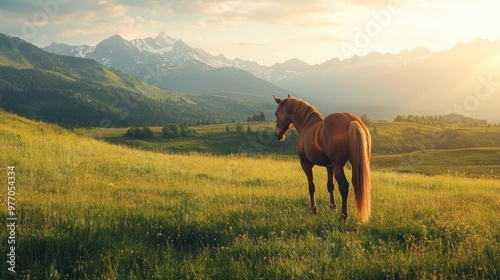 Horse in the Mountain Meadow