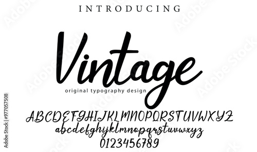 Vintage Font Stylish brush painted an uppercase vector letters, alphabet, typeface