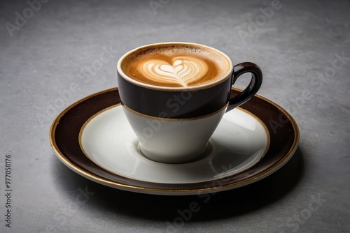 A cup of coffee on a plate