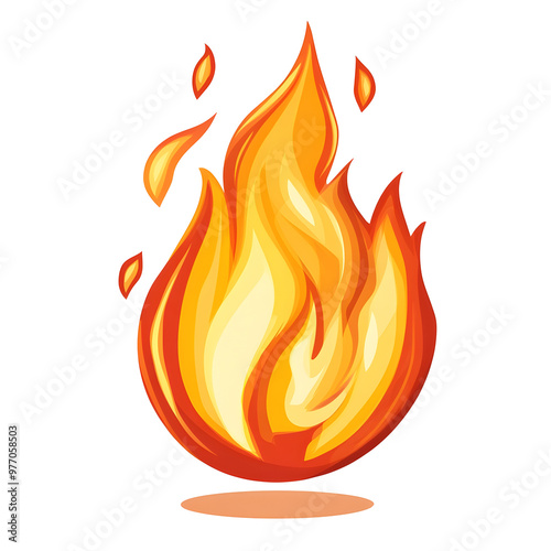 Vibrant and Captivating Cartoon Style Fire Flame