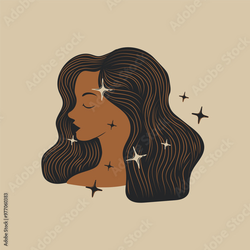 Virgo zodiac sign. Horoscope. Modern magic Astrological symbol