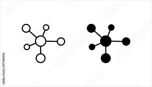 Network icon set, Connection symbol, social network, on a white background.