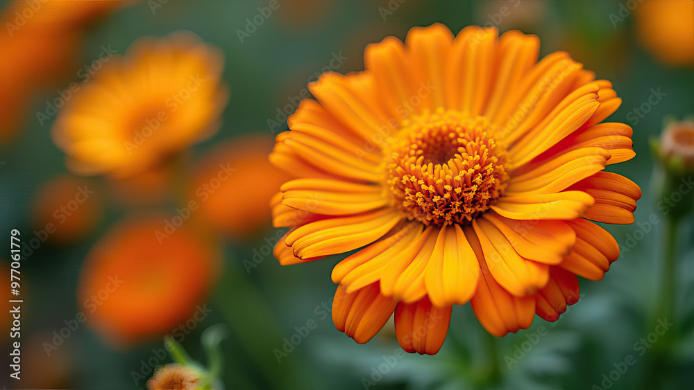 vibrant orange marigold flower in full bloom vibrant orange marigold flower in full bloom