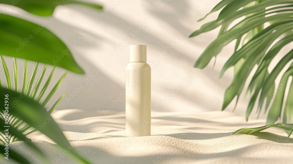 Graphic design-ready cosmetic product mockup, blank template for ads Graphic design-ready cosmetic product mockup, blank template for ads