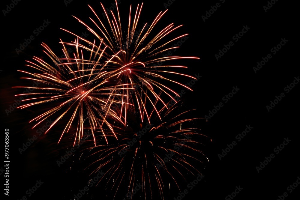 Fireworks exploding in night sky, celebrating a birthday or festive occasion. Fireworks exploding in night sky, celebrating a birthday or festive occasion.