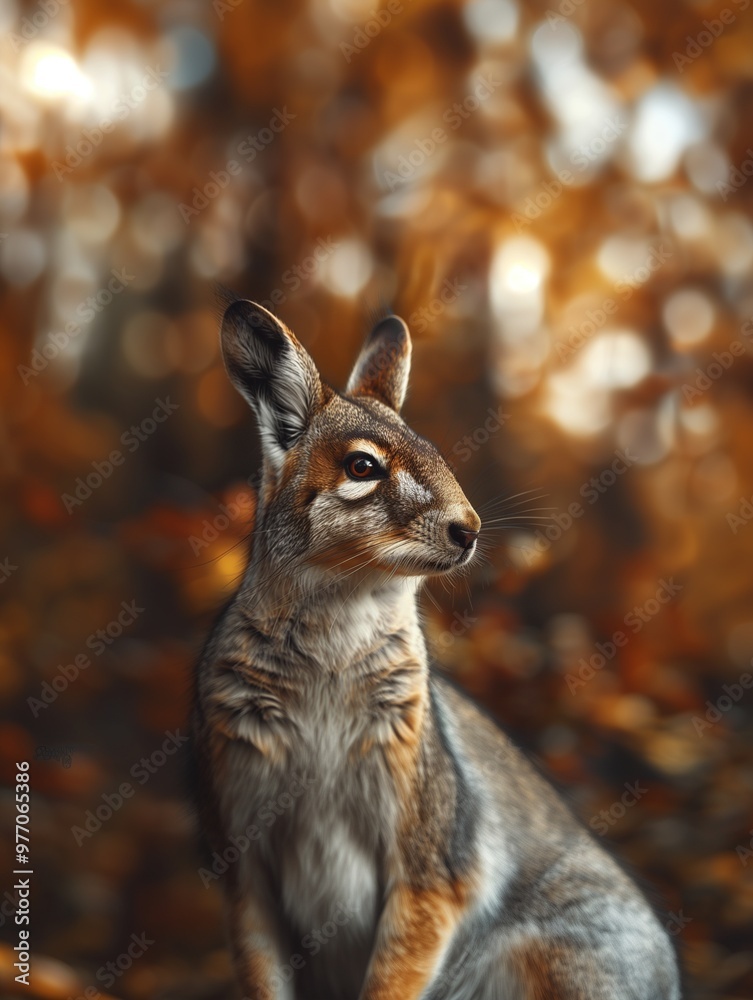 Fototapeta premium Numbat, Banded Anteater, Marsupial Close Up, Wild Numbat in Forest