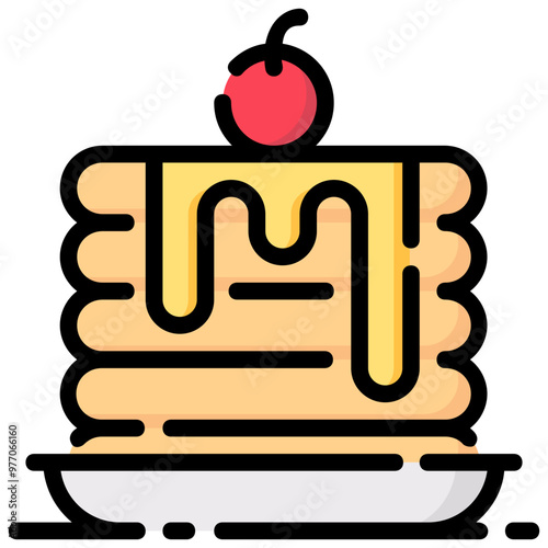 pancakes filled outline vector icon