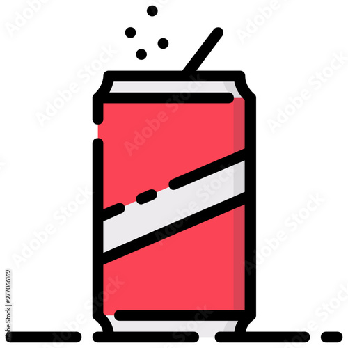 soda filled outline vector icon