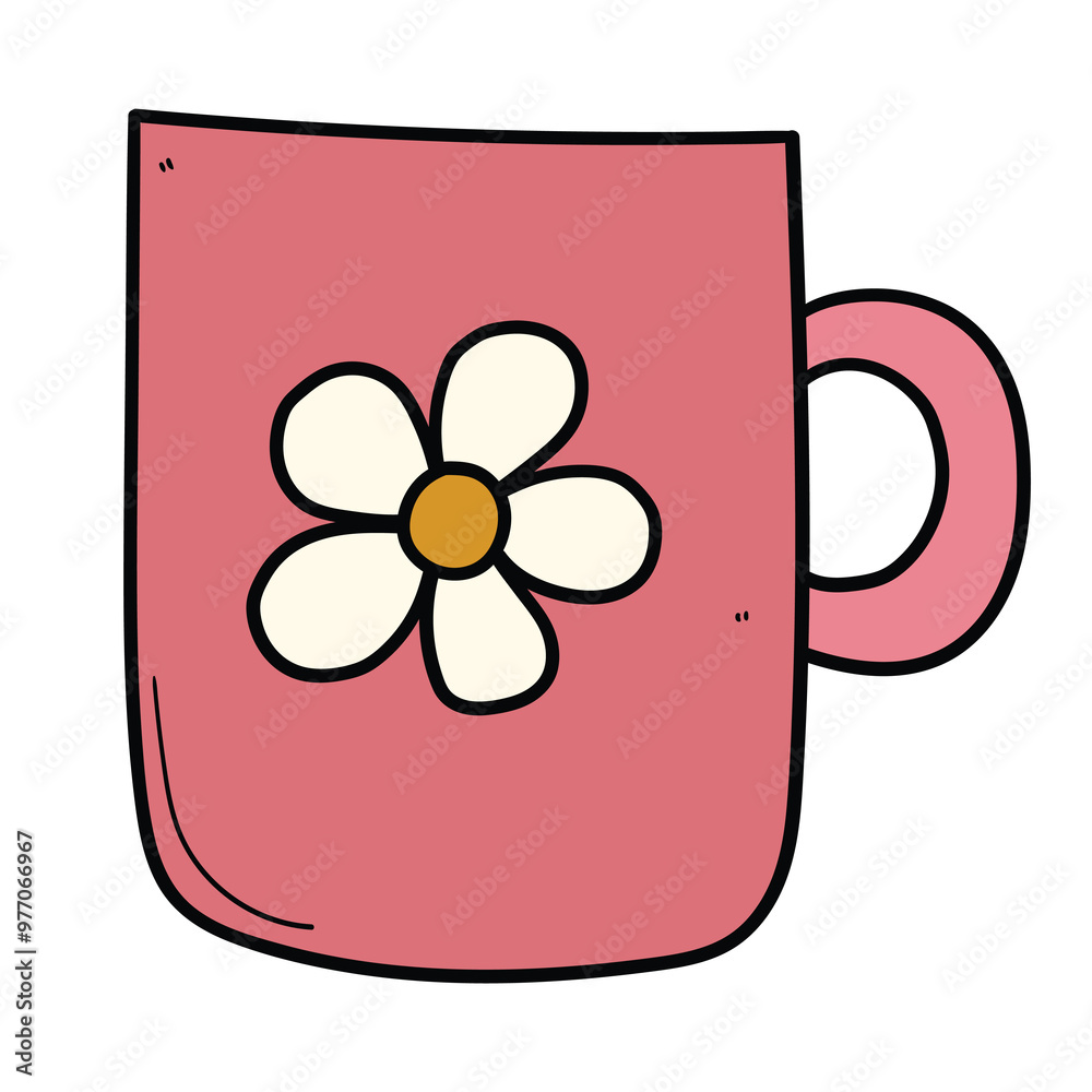 Hand drawn cartoon baby cup on white background. Hand drawn cartoon baby cup on white background.