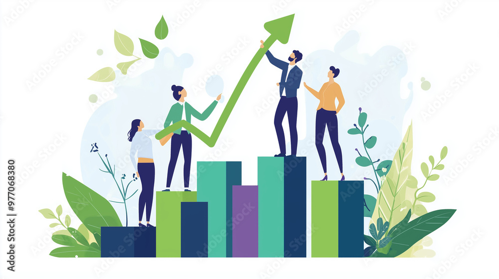 Fototapeta premium A Business Performance Themed Picture: Teamwork, Business Growth, Business Strategy, Growth Strategy.